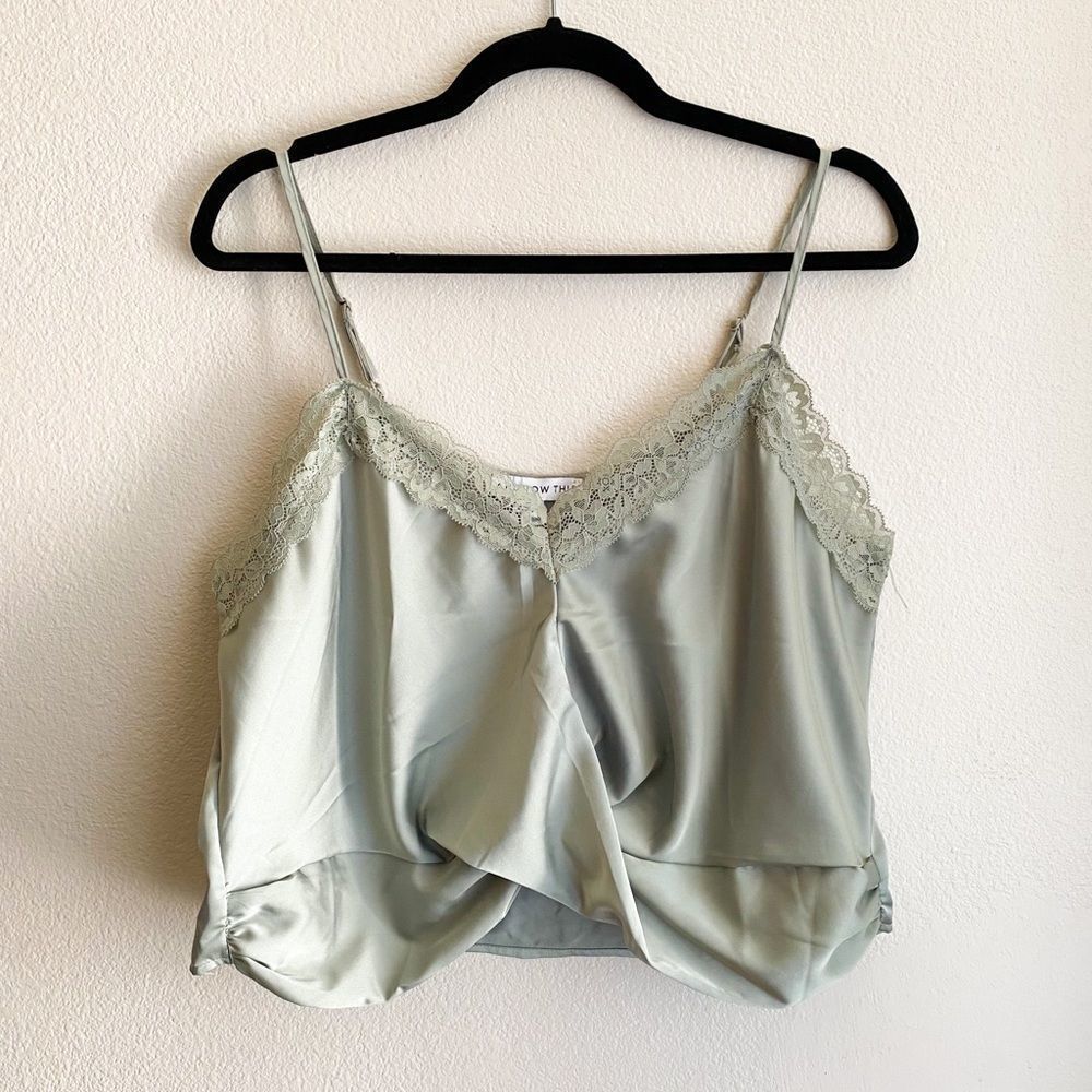 Y2K Lace satin crop tank top
